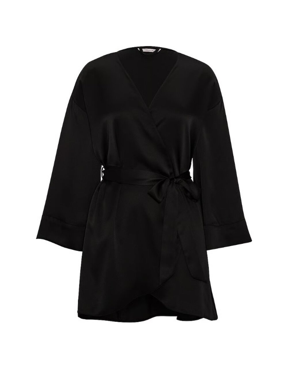 Brand New Victoria's Secret Satin Short Robe Black M/L